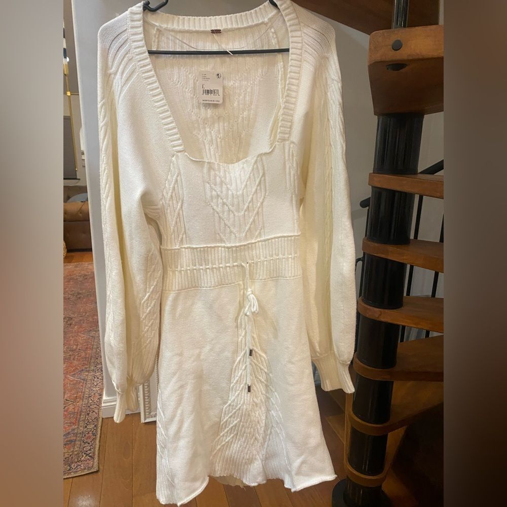 Brand new with tags! White Knit Dress with Tassel Detail
